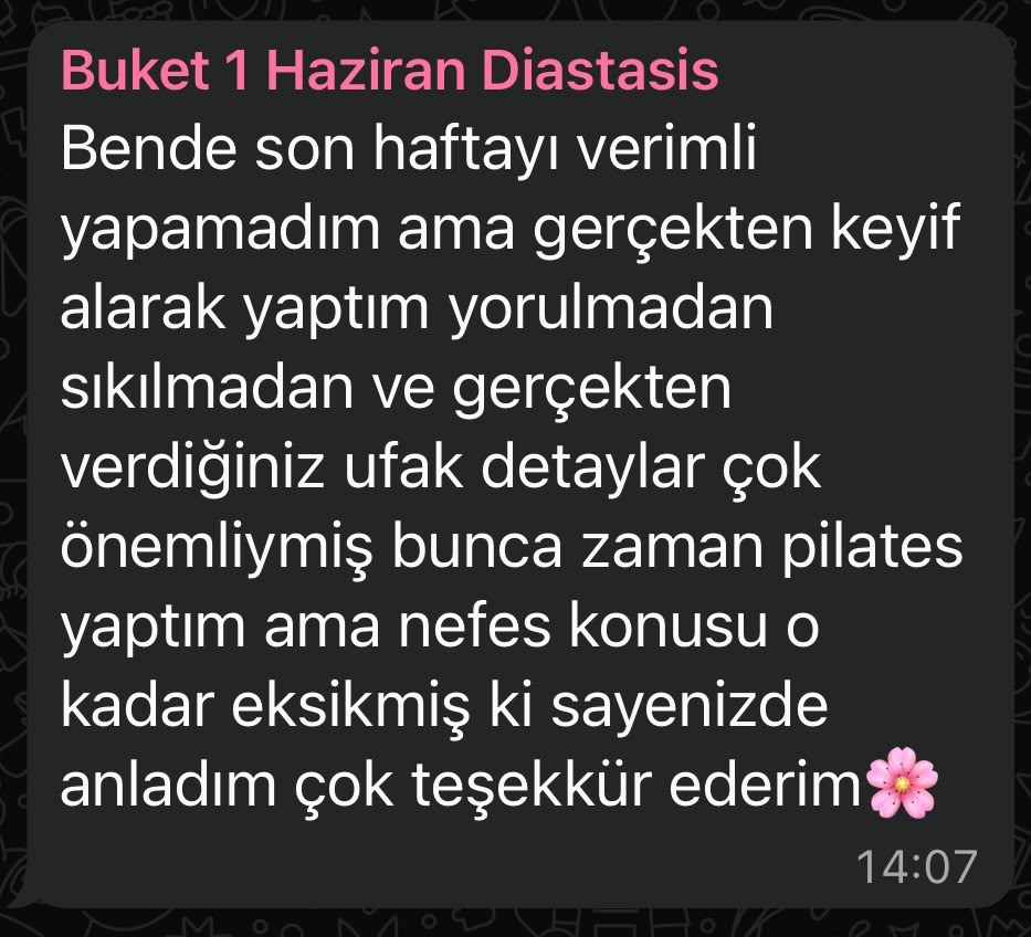 Danışan yorumu: Buket'in diastasis sürecindeki ilerlemesi